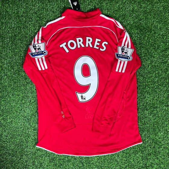 Fernando Torres Liverpool 2007-2008 Red Retro Kit Jersey Trikot Maillot Soccer Shirt